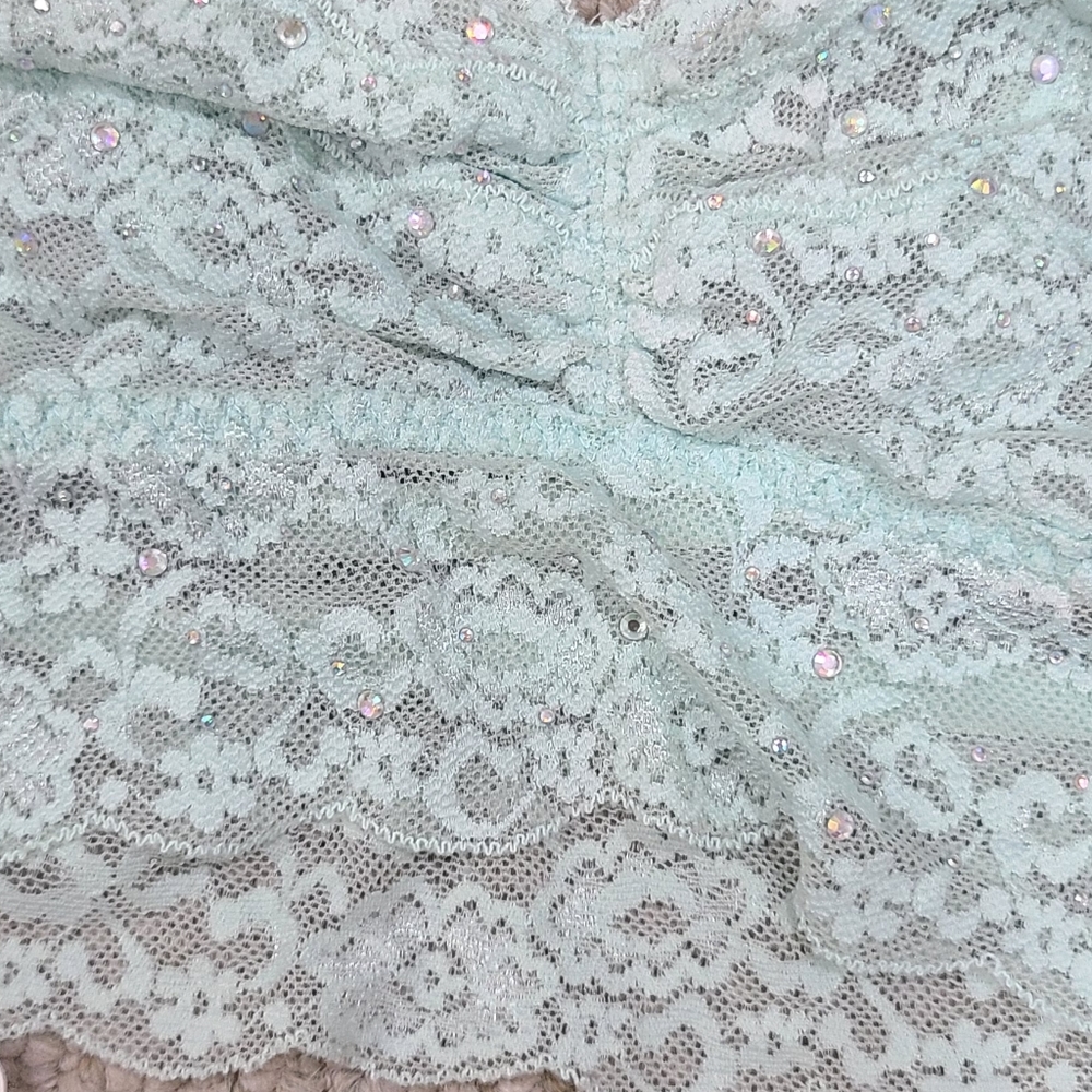 Victoria's Secret Pink Baby Blue Rhinestone Lace Bralette - Picture 2 of 6